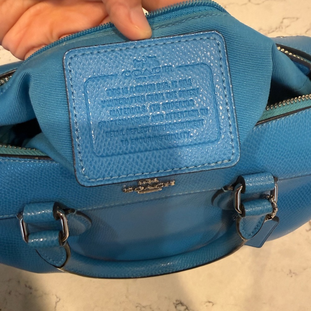 Coach Mini Bennett Satchel in Lapis Blue Leather Crossbody - Picture 5 of 11